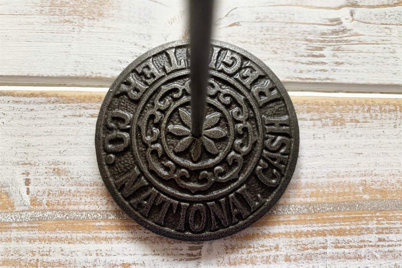 Thorness Vintage cast Iron Cash Register Receipt Spike Paperweight | Desk Receipt Holder | Restaurant Paper Holder | Check Spike | Spindle Rod Bill Holder | Note Spike for Office Home Restaurant - Image 5